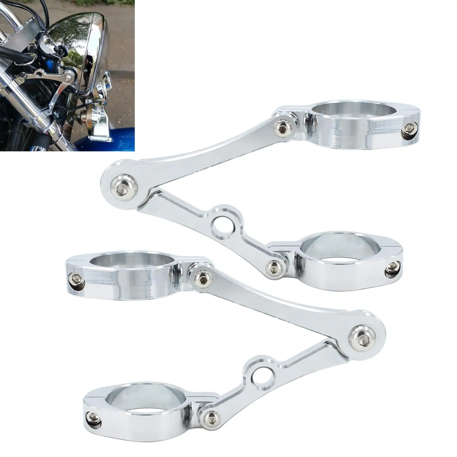 Motorcycle Headlight Bracket Mount Clamp Adjustable Fork Holder for 39-41mm Racer Chopper Bobber