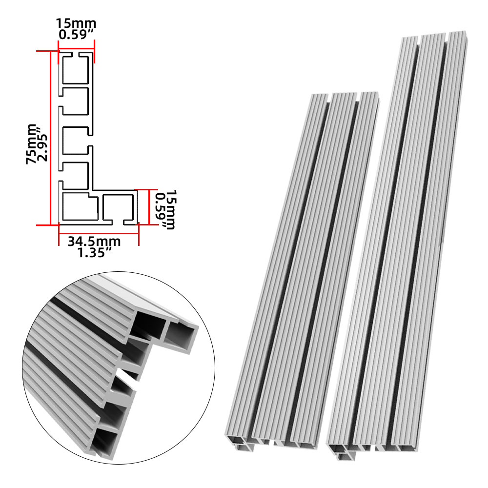 Tischkreissägezaun und T-Schienen für Holzbearbeitung, Aluminium-Gehrungsschiene, T-Nut-T-Schraubenbefestigung für WorkBench-Router-Tisch, DIY-Werkzeuge – Detail 5