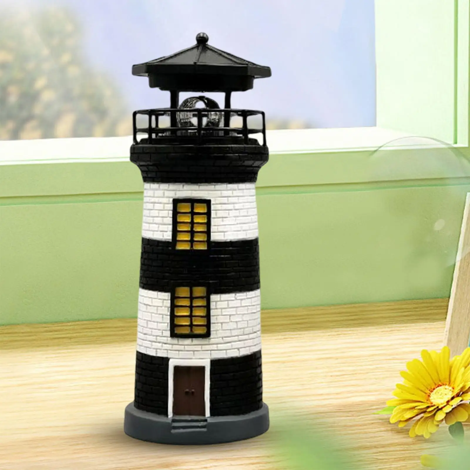 Windmill Solar Lighthouse Resin garden Lights Bright Waterproof for Lawn gift Courtyard Patio