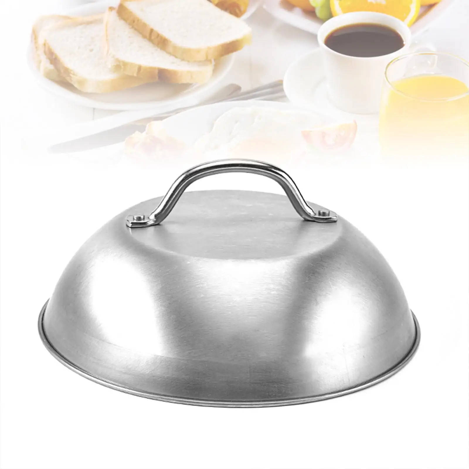 Stainless Steel Basting Covers Dome Dish Lid Burger Cover Round Food Covers for Cooking Indoor or Outdoor Home Kitchen