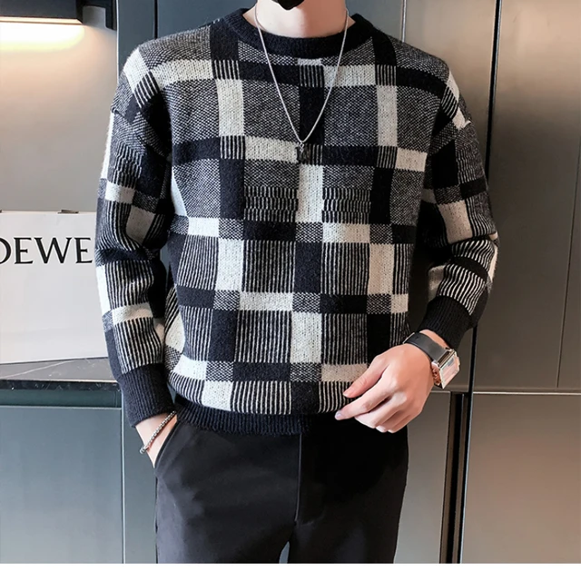 New Fashion Mesh Print Knitted Sweaters For Men Street Hip Hop Casual  Pullover Christmas Sweater Autumn Winter Brand Men Clothes - Pullovers -  AliExpress