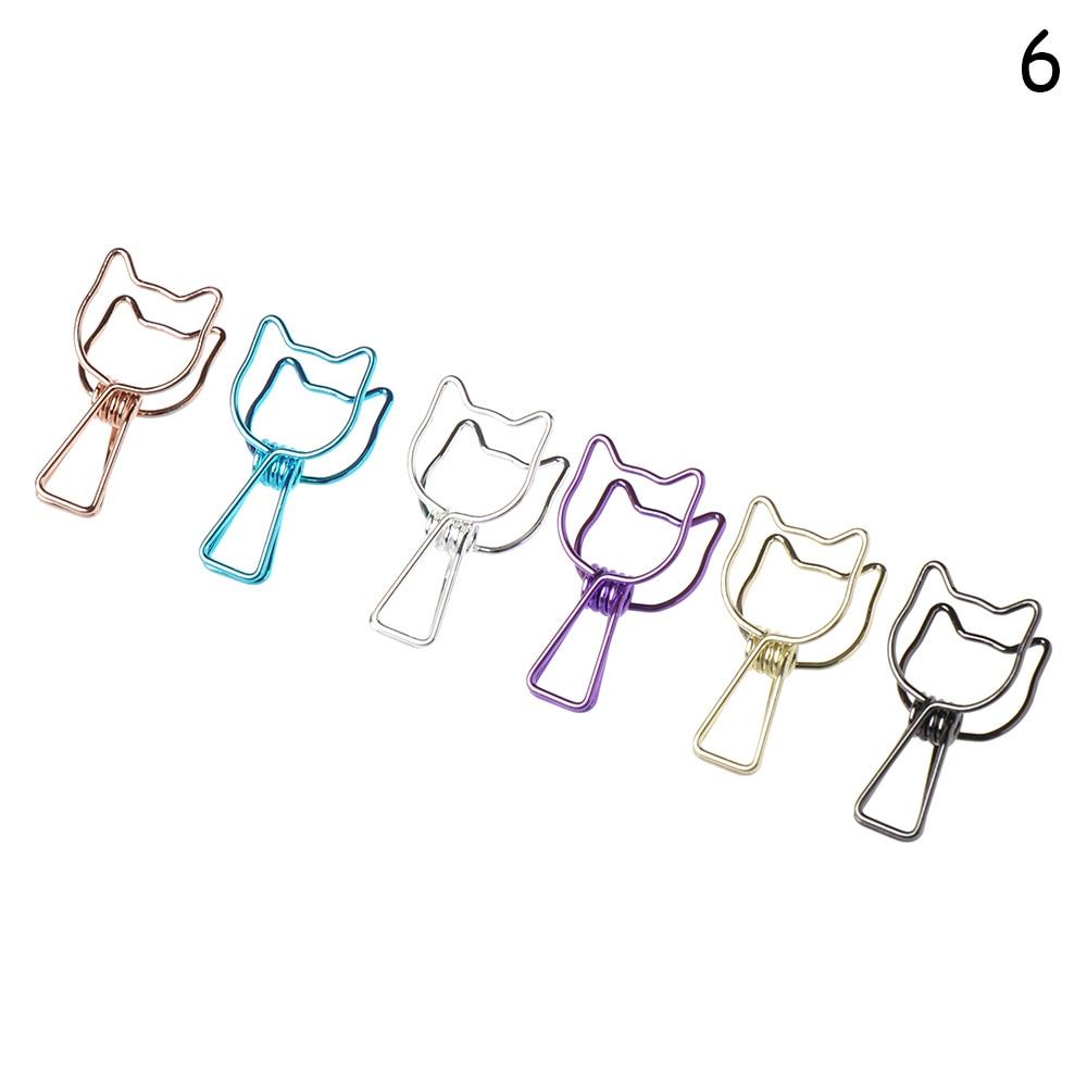 Hollowed Out Metal Binder Clips - 6PC Office Paper Organizer Set