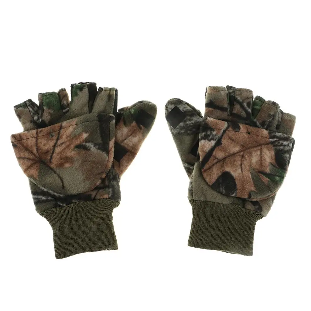 Worm Winter Fishing Gloves Camo Hunting Glove Thick Flip  Flip Top Glove