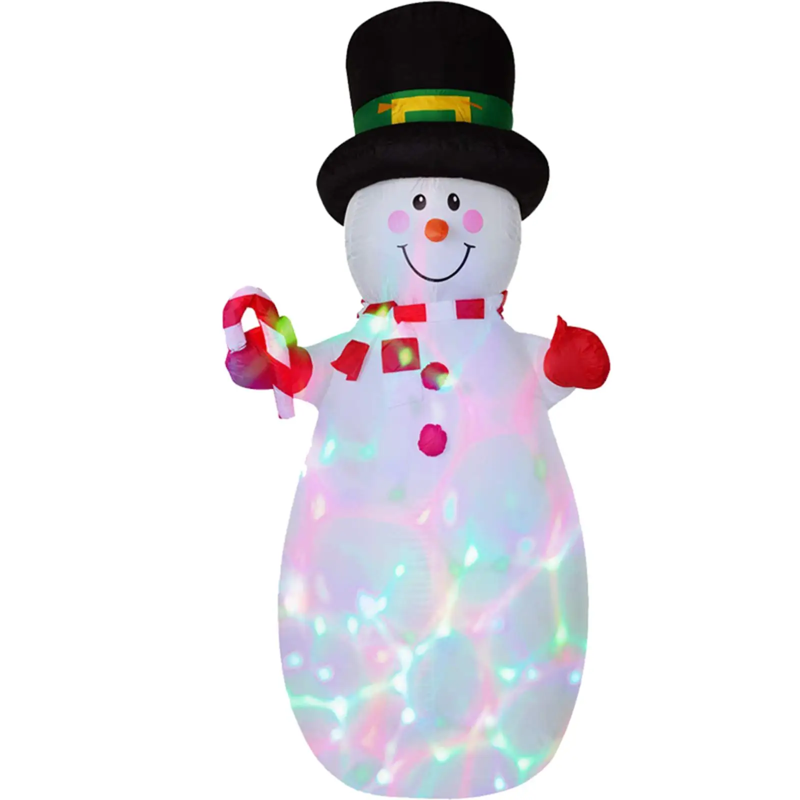 1.8 Meters Xmas Inflatable Snowman with Stakes for Outdoor Holiday Garden Ornament