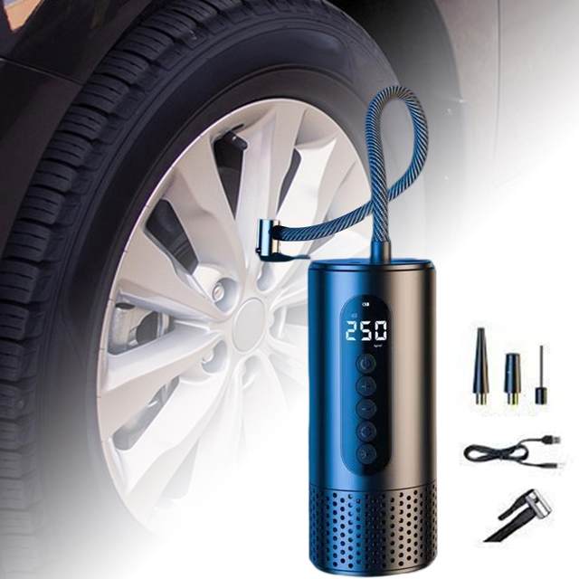 Electric Tire Inflator Mini Portable Low Noise Rechargeable Air Pump for
