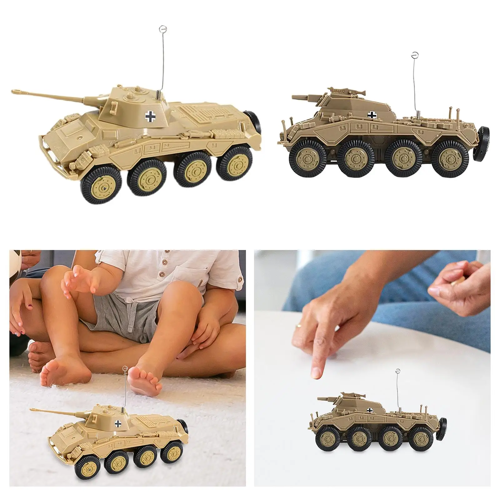 Simulation 1/72 German Tank Model Armored Vehicle Vehicle Collectible Cars for Learning Party Decor DIY Activity Holiday Gift