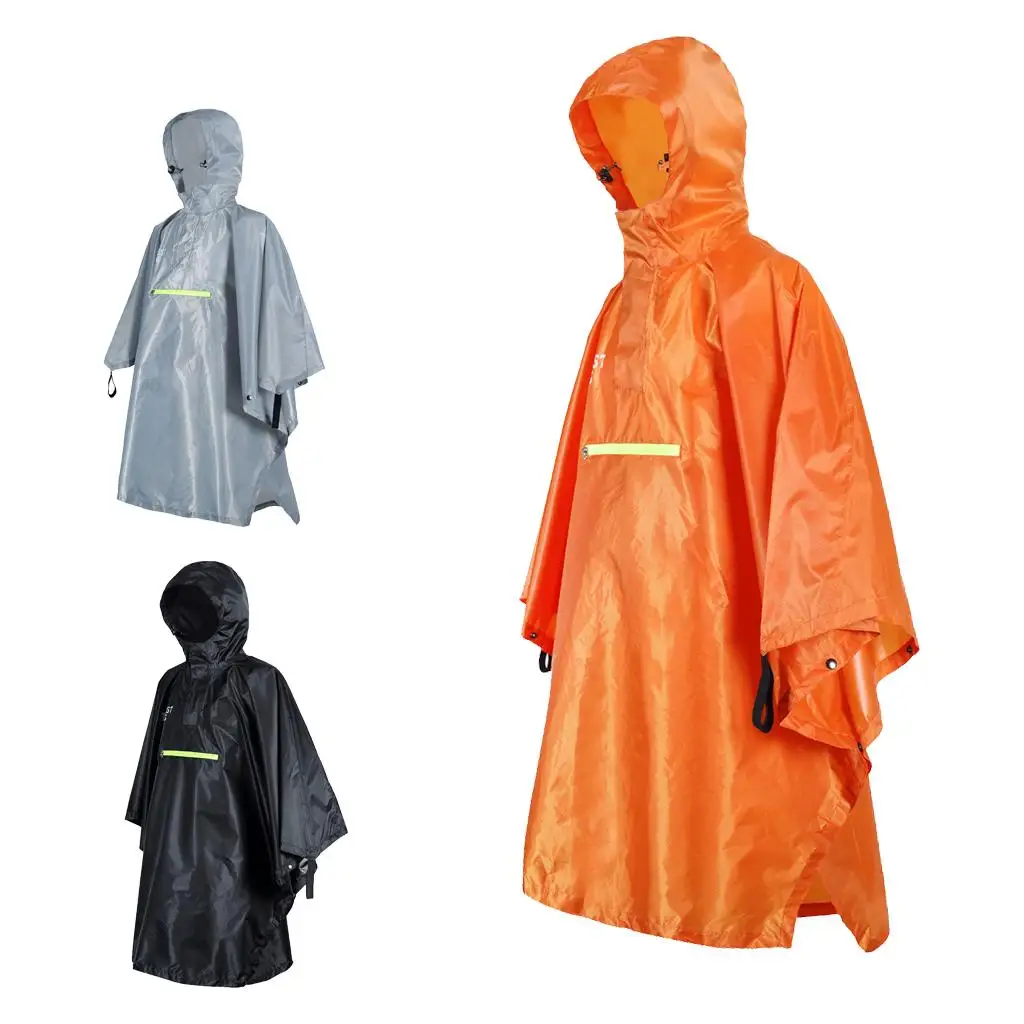 Rain Poncho, Multi-Functional Waterproof Reusable Jacket With Reflective Tape for Outdoor Hunting Camping Men Women Adults