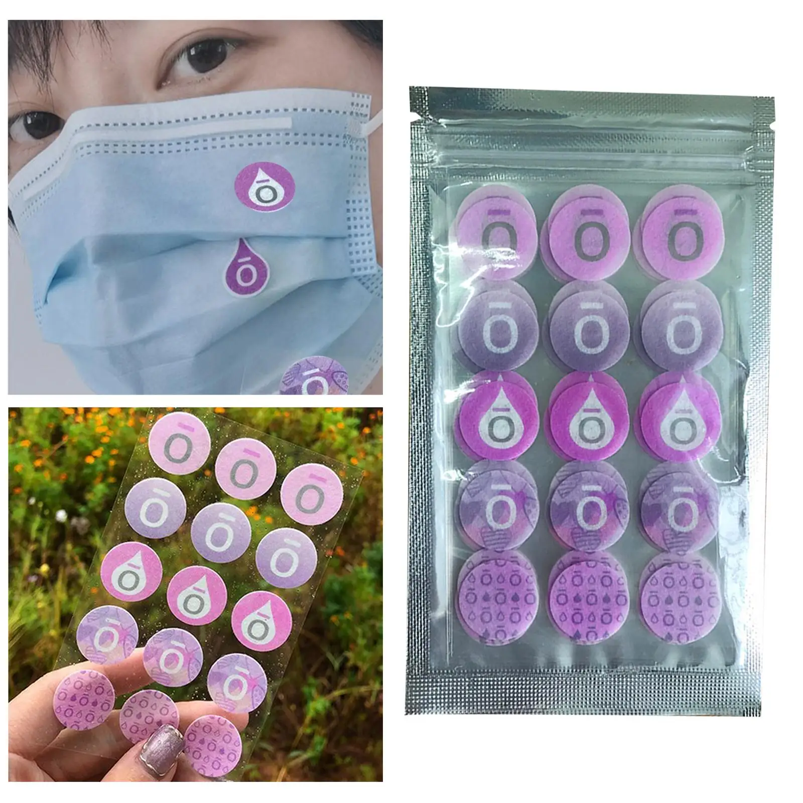60 Pieces Mask Sticker Refreshing Stickers Breath Fresheners for Face Mask Bag