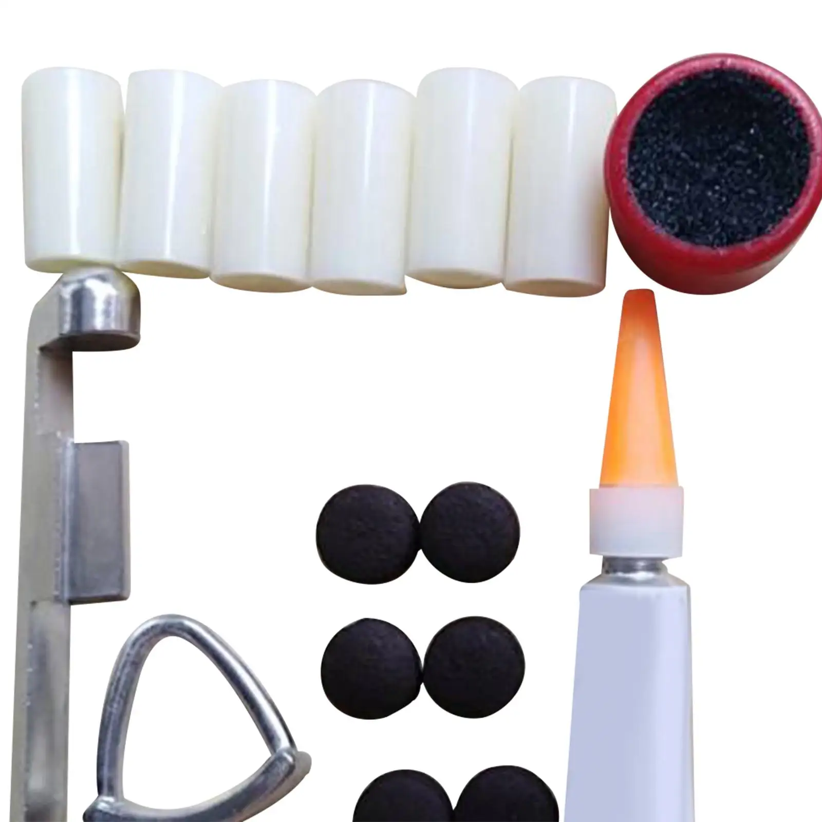 Repair Billiard Pool Kit Cue Clamp Accessories Cue Tips Maintenance Glue Cue Tip Scuffer Cue Top Sander Pool Cue Repair Tip Kit