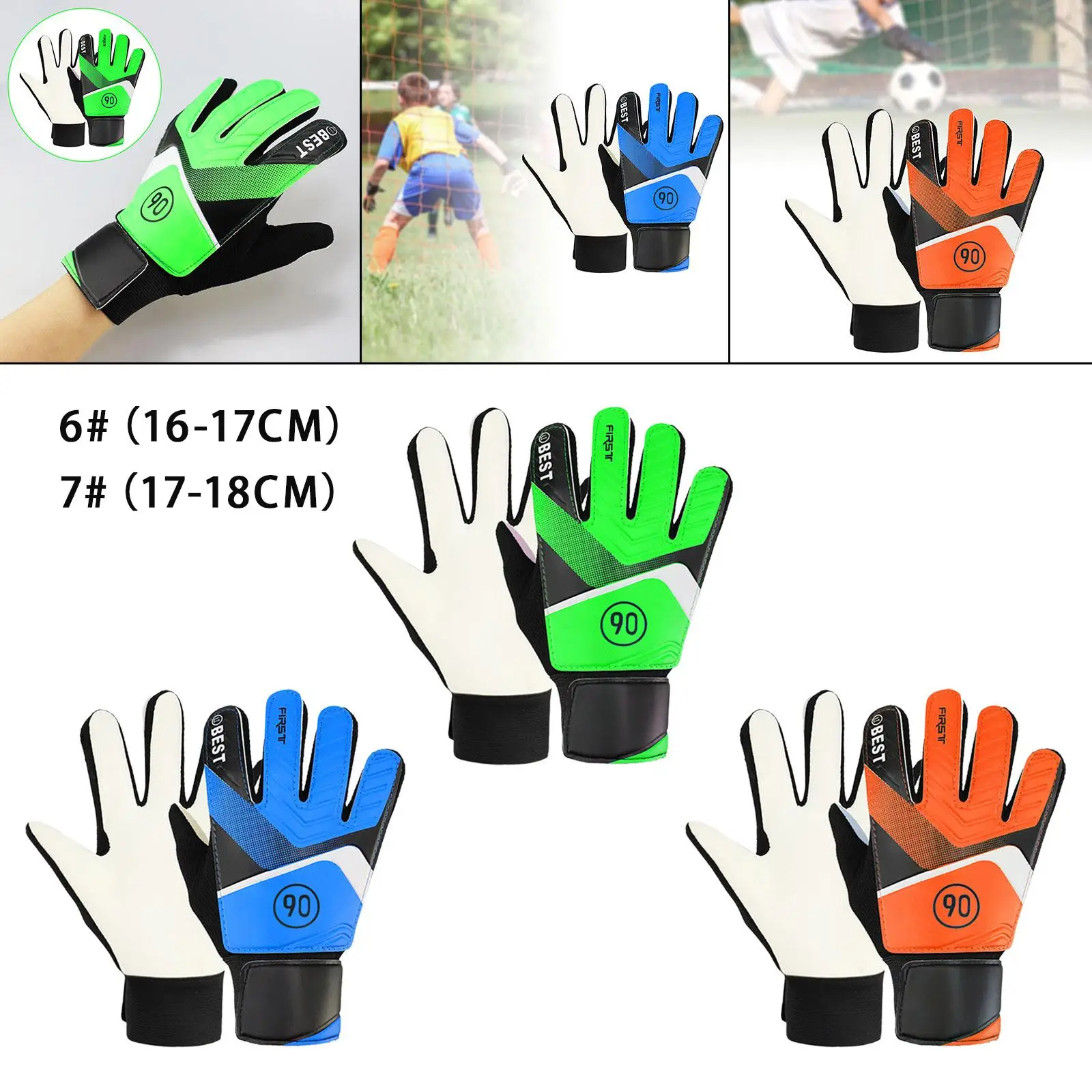 Soccer Goalkeeper Gloves Soccer Gloves High Performance Breathable Nonslip Latex Foam Padding Soccer Goalie Gloves for Kids