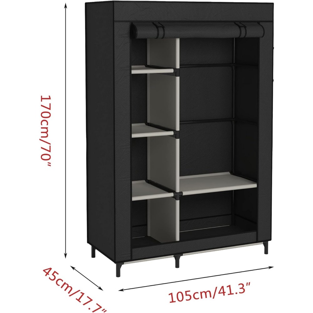 Title 3, Canvas Wardrobe Portable Closet Wardrobe Clothe...