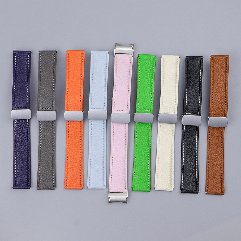 No Gaps Leather Strap for Samsuang Galaxy Watch 6 5 4 40MM 44mm Magnetic Buckle Band Galaxy Watch 6 4 classic 43 47mm 42 46MM