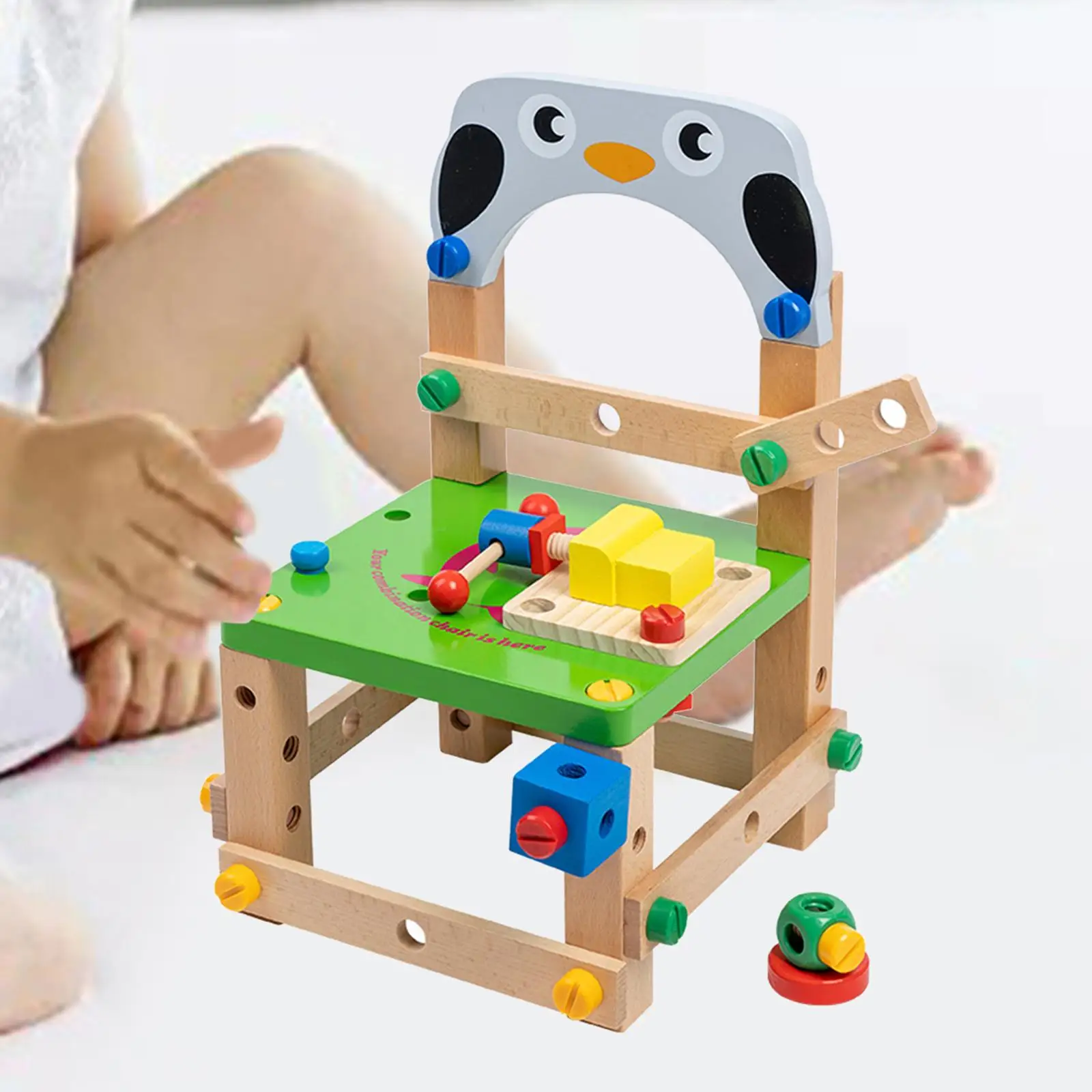 Creativity Build Your Chair Imagination Toy Set Learning Toy DIY Wooden Multifunctional Chair for Toddlers Children Kids