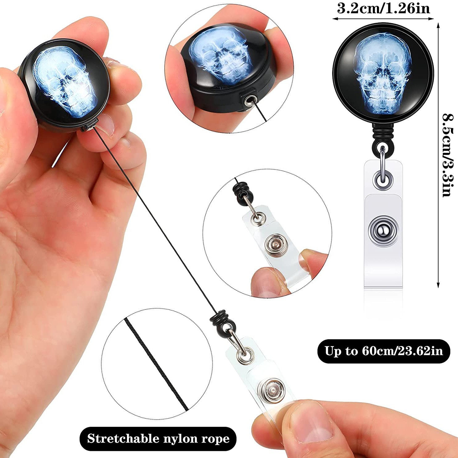 1Pc X-Ray Abzeichen Reel Versenkbare Radiologie Abzeichen Reel Halter CT Rays Krankenschwester Arzt Student Karte Reel Clip büro Liefert – Detail 6