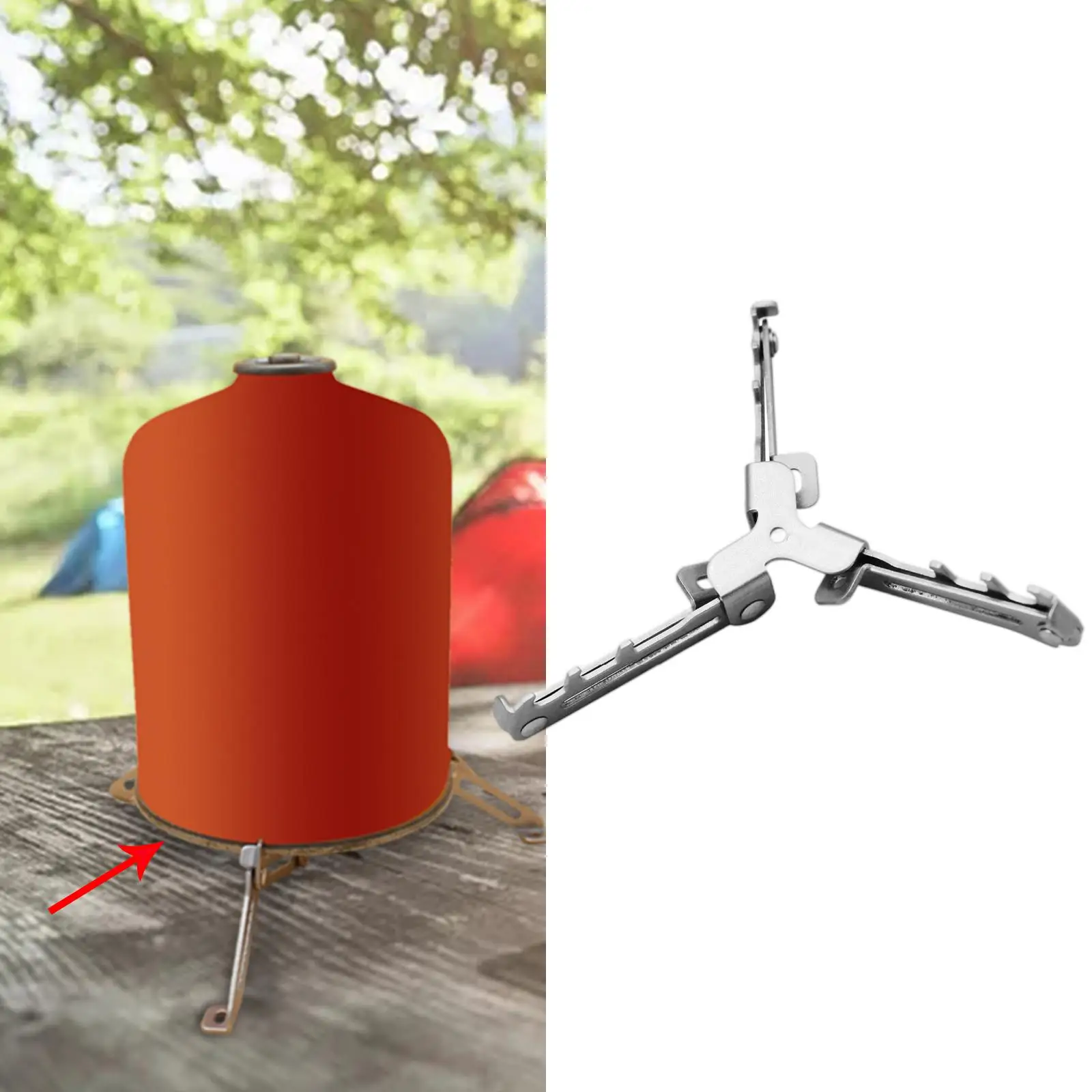 Folding Gas Stand Camping s Bracket Tripod Canister Stand Holder