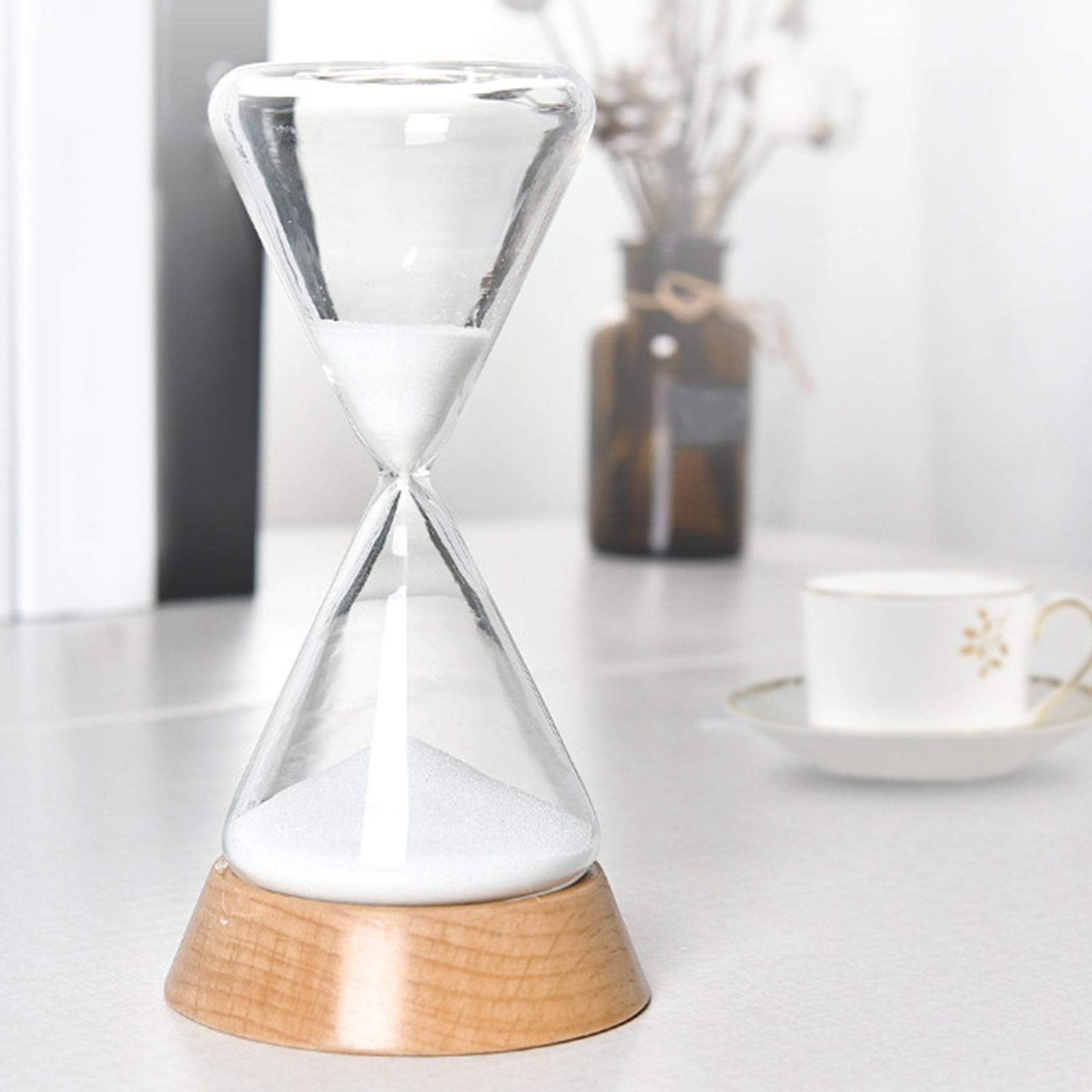 Nordic Hourglass Sand Timer Wooden Base for Tabletop Bedroom Decorative