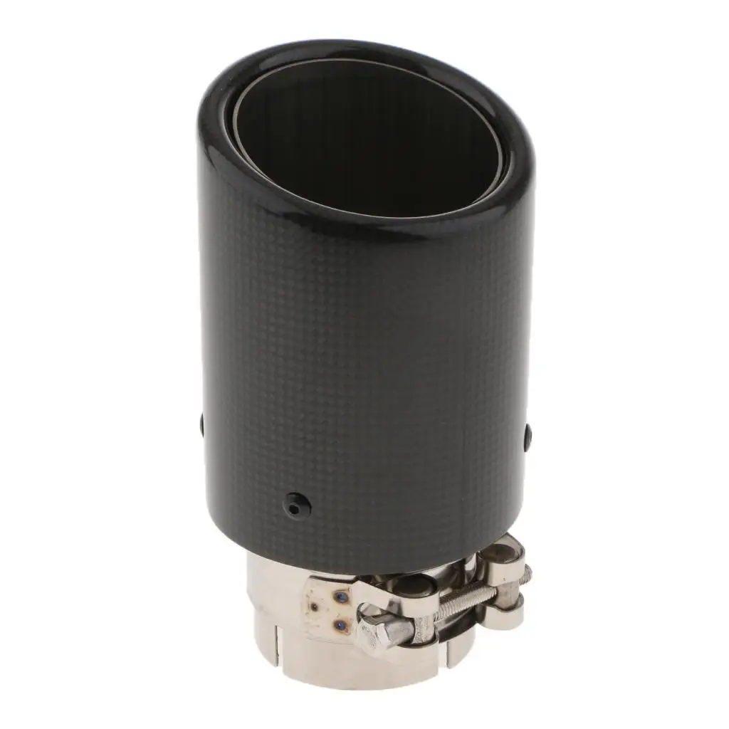 Black Carbon Fiber  Exhaust End Tail  Tip 63mm Inlet