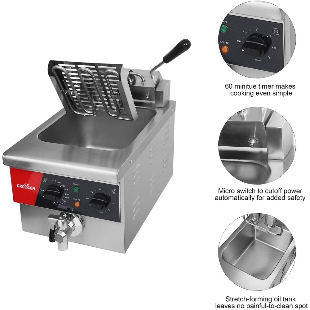 Title 3, 6L Electric Countertop Deep Fryer Extra Large w...