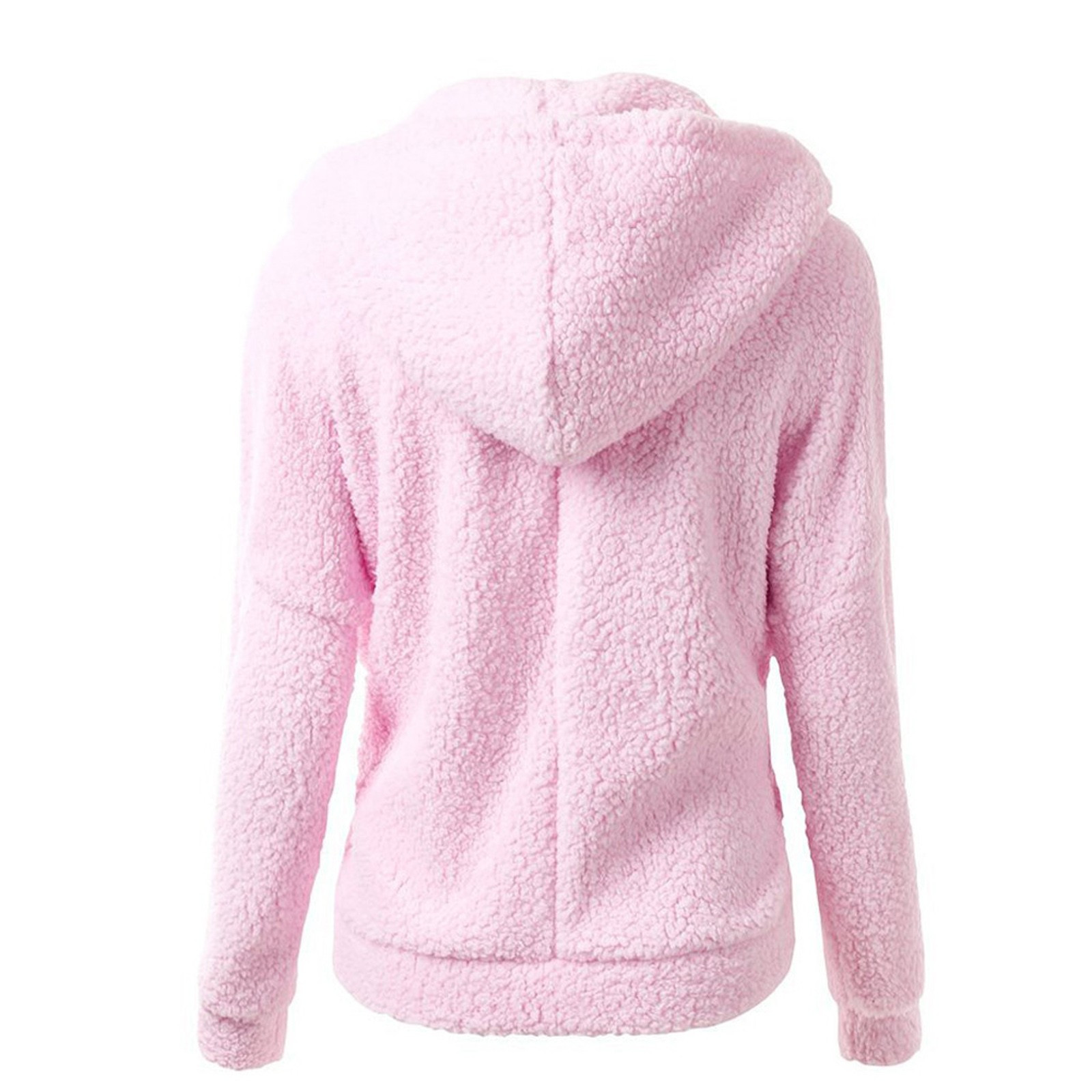 Title 12, Women Fleece Hooded Jacket Solid Lamb Cashmere ...