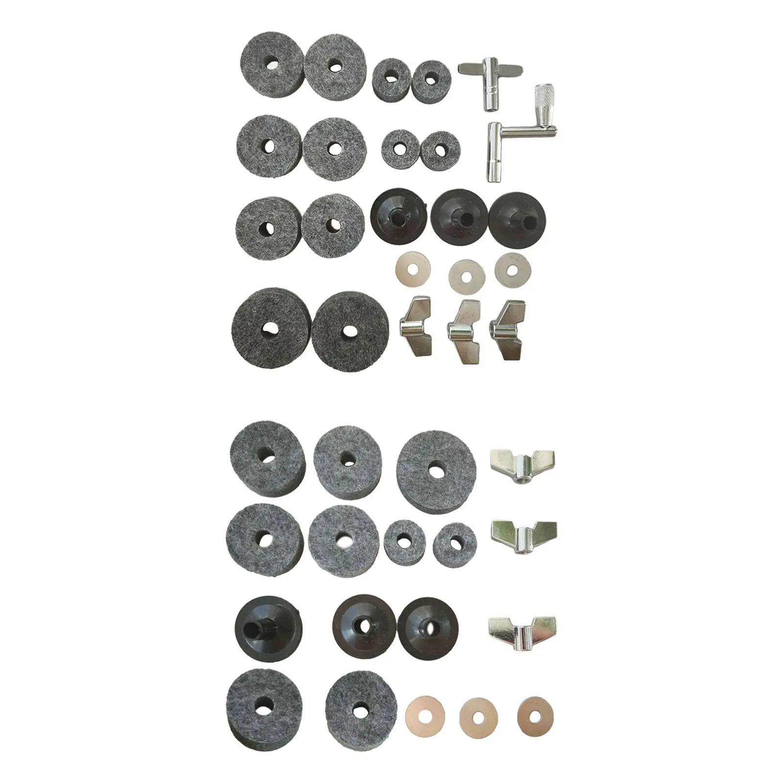 Drum Replacement Parts Cymbal Felts Kits Wing Nuts Felts Drum Keys Durable Lightweight Cymbal Washer Hi Hat Clutch Felt
