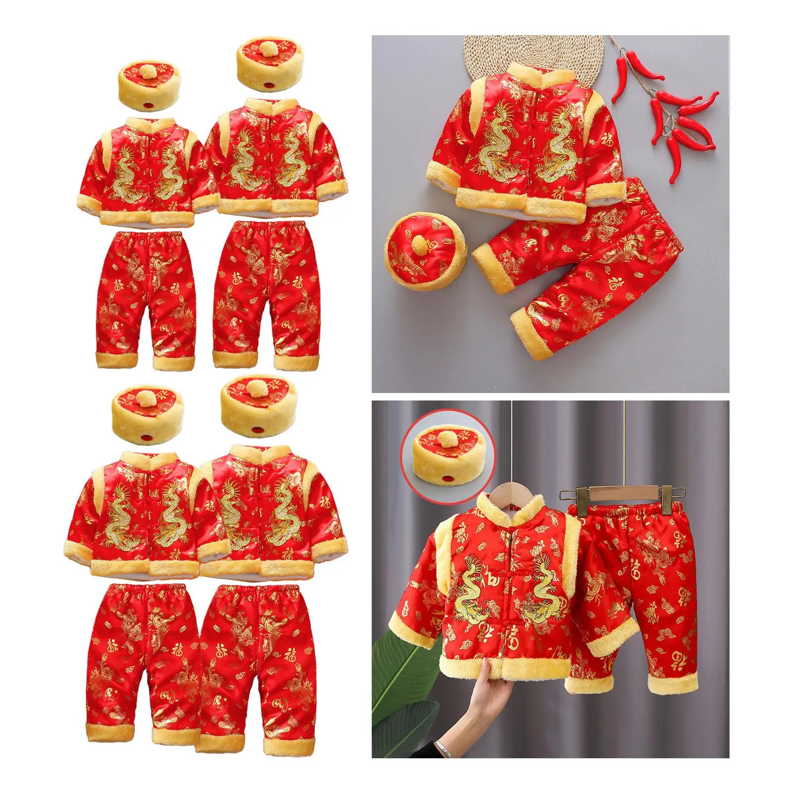 Boy Girl Tang Suit Babys` Chinese Style suits Traditional Newborn Infant Bodysuit for Christmas Moon Festival Birthday Party