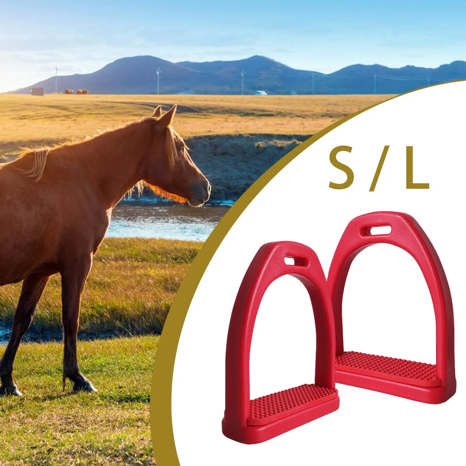 2Pcs Horse Riding Stirrups Equestrian Sports Training Tool Non Slip Rubber Pad for Horse Riding Outdoor Adults Supplies