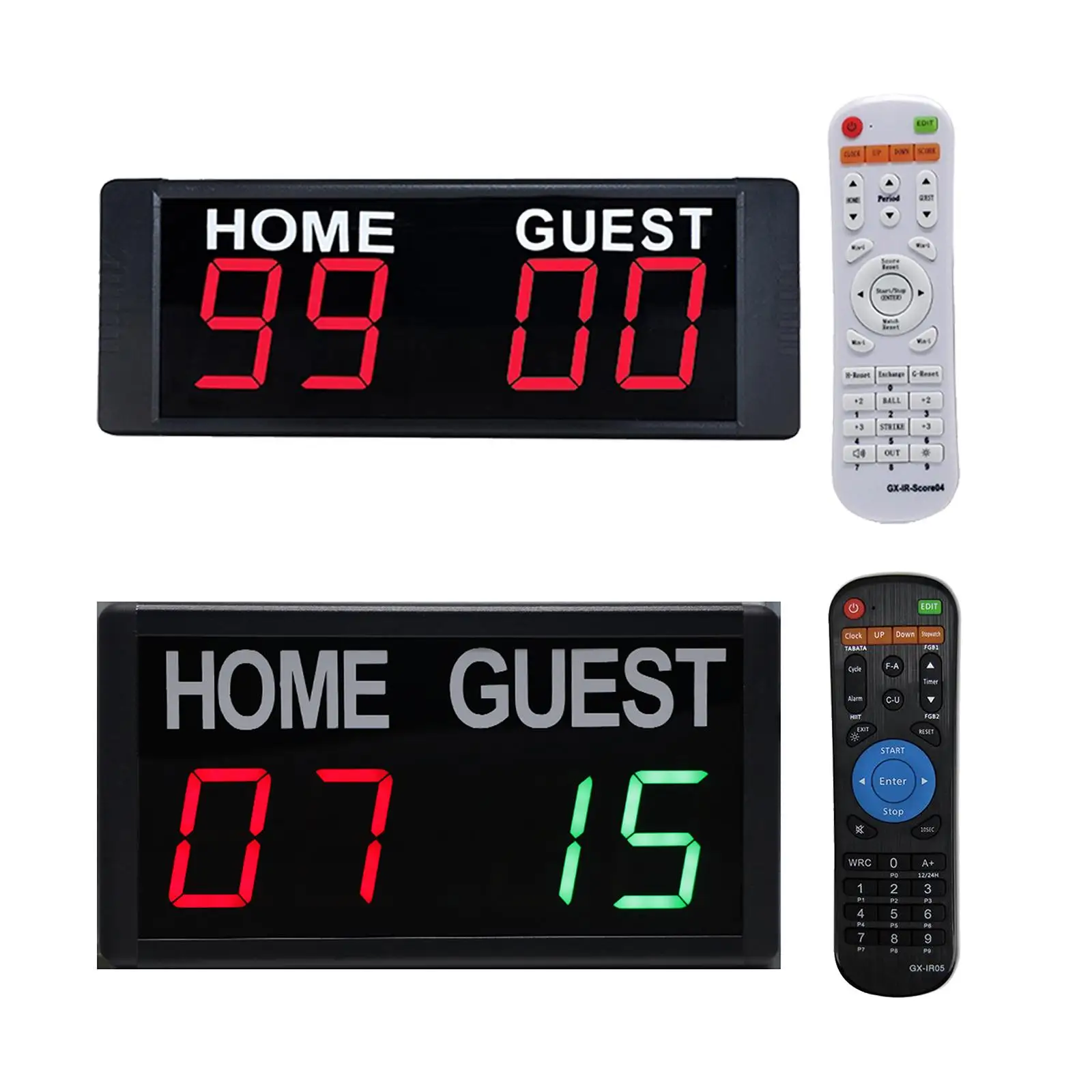 Wall Mounted Electronic Digital Scoreboard Remote Control Score Keeper Counter for Basketball Soccer Badminton Sports Wrestling
