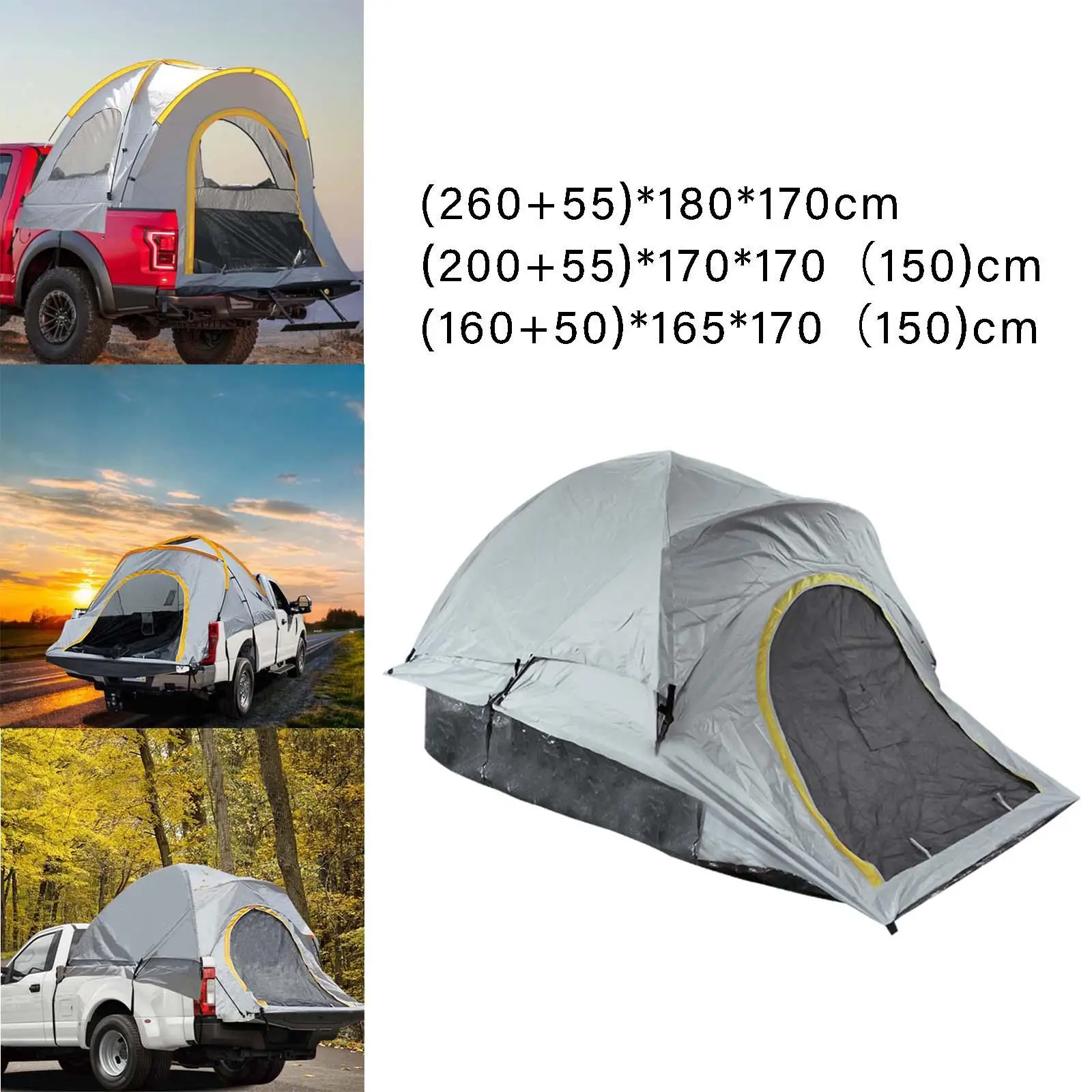 Pickup Truck Bed Tent Waterproof Shade Awning Shelter Canopy 3-4 Person for SUV Fishing Barbecue Beach Outdoor Camping