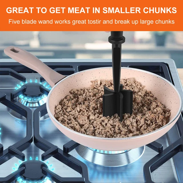 3x Multifunctional Heat Resistant Meat Masher Hamburger Chopper Ground Meat  Chopper Utensil Cookware 