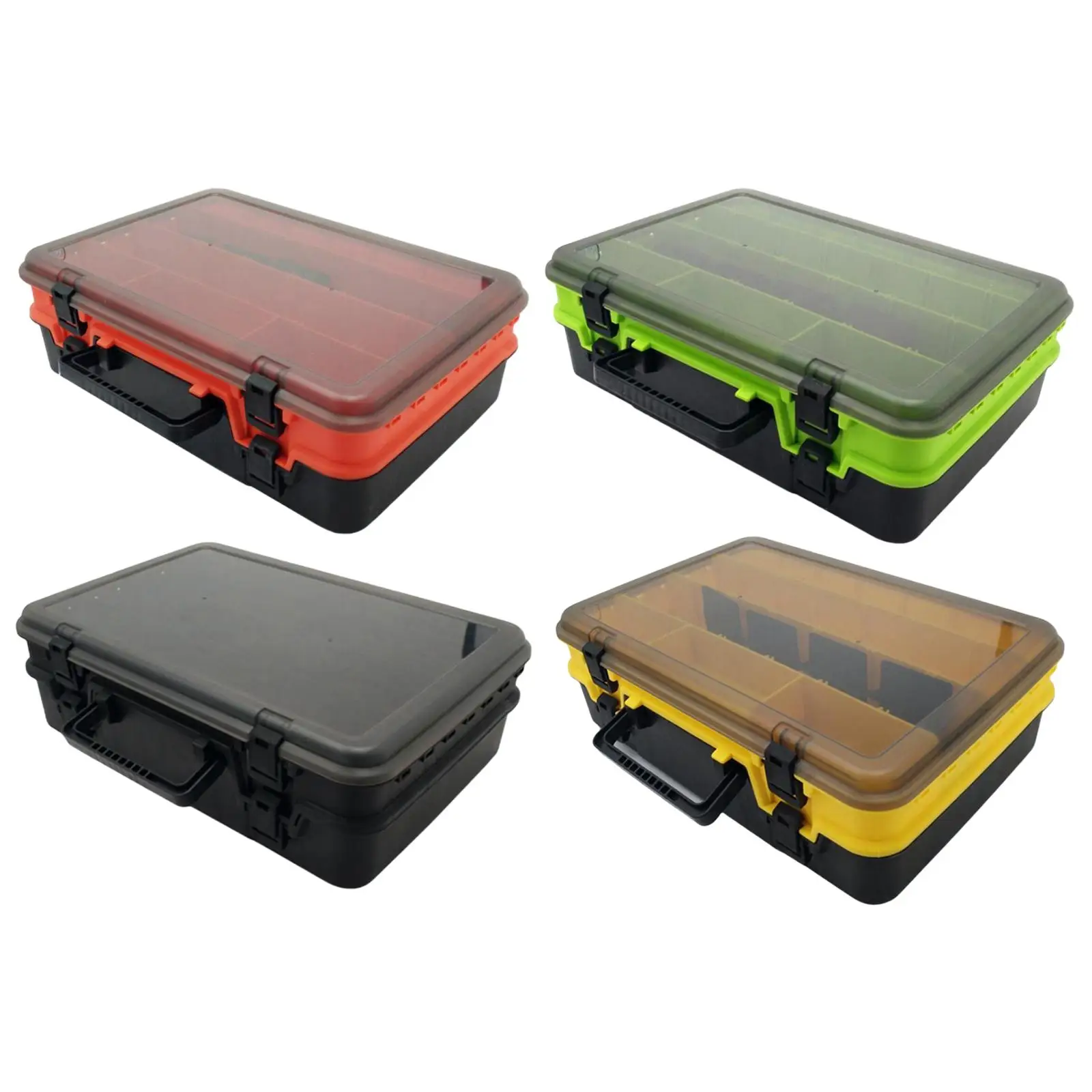 Multifunction Fishing Tackle Box 2 Layer with Adjustable Dividers Organizer for Beads Fishing Reel Fresh Water Spinners Hooks