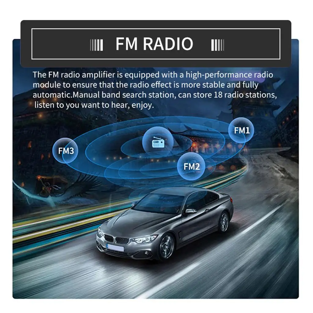 Car in-dash Stereo Player Bluetooth TF MP3 FM Radio Receiver Audio USB2.0