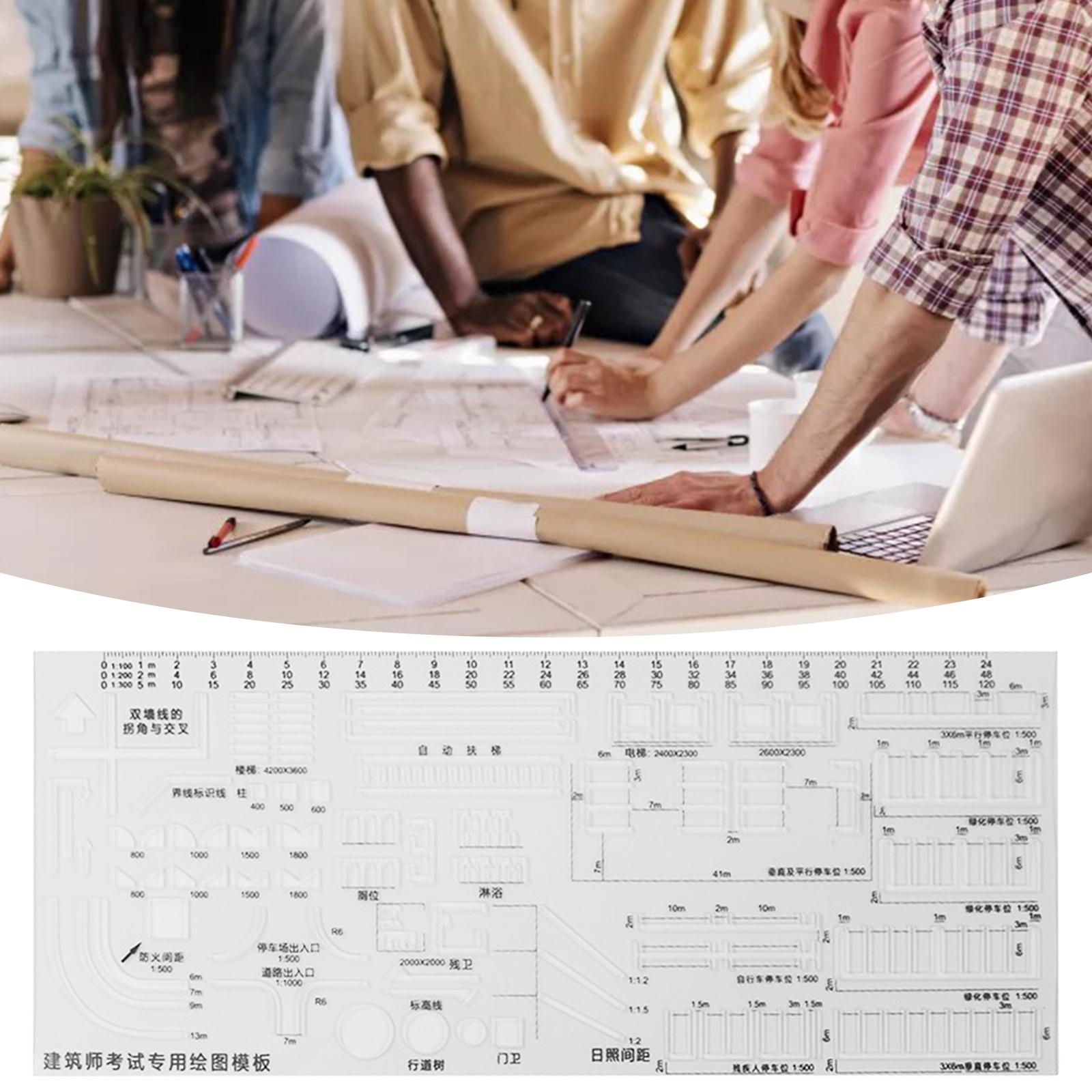 Architectural Drafting Tools Templates for , Drawing Geometry Measuring Template Ruler Building Plan Supplies