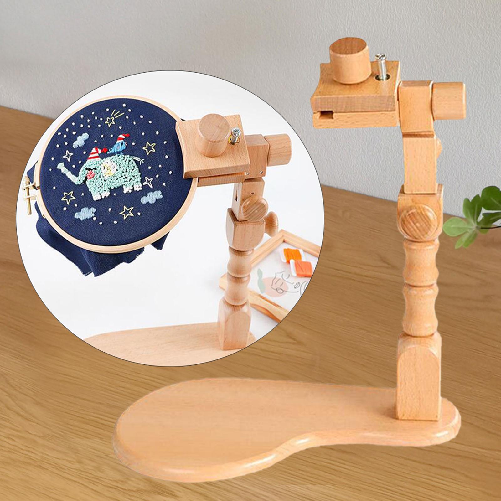 Cross Stitch Hoop Holder Rack Tool Turned DIY Art Craft Supplies Rotation