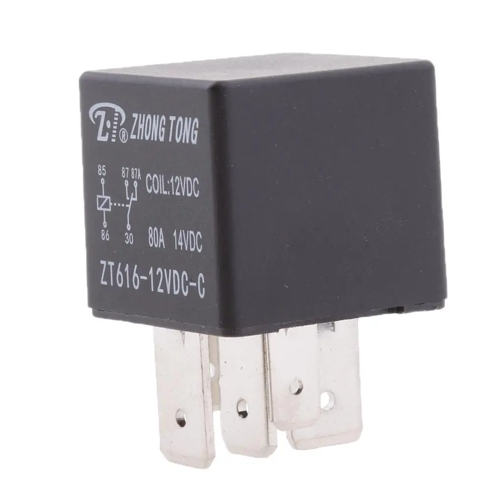 12V 40A/80A 5-Pin SPDT Contacts Automotive Changeover Relay With Bracket 