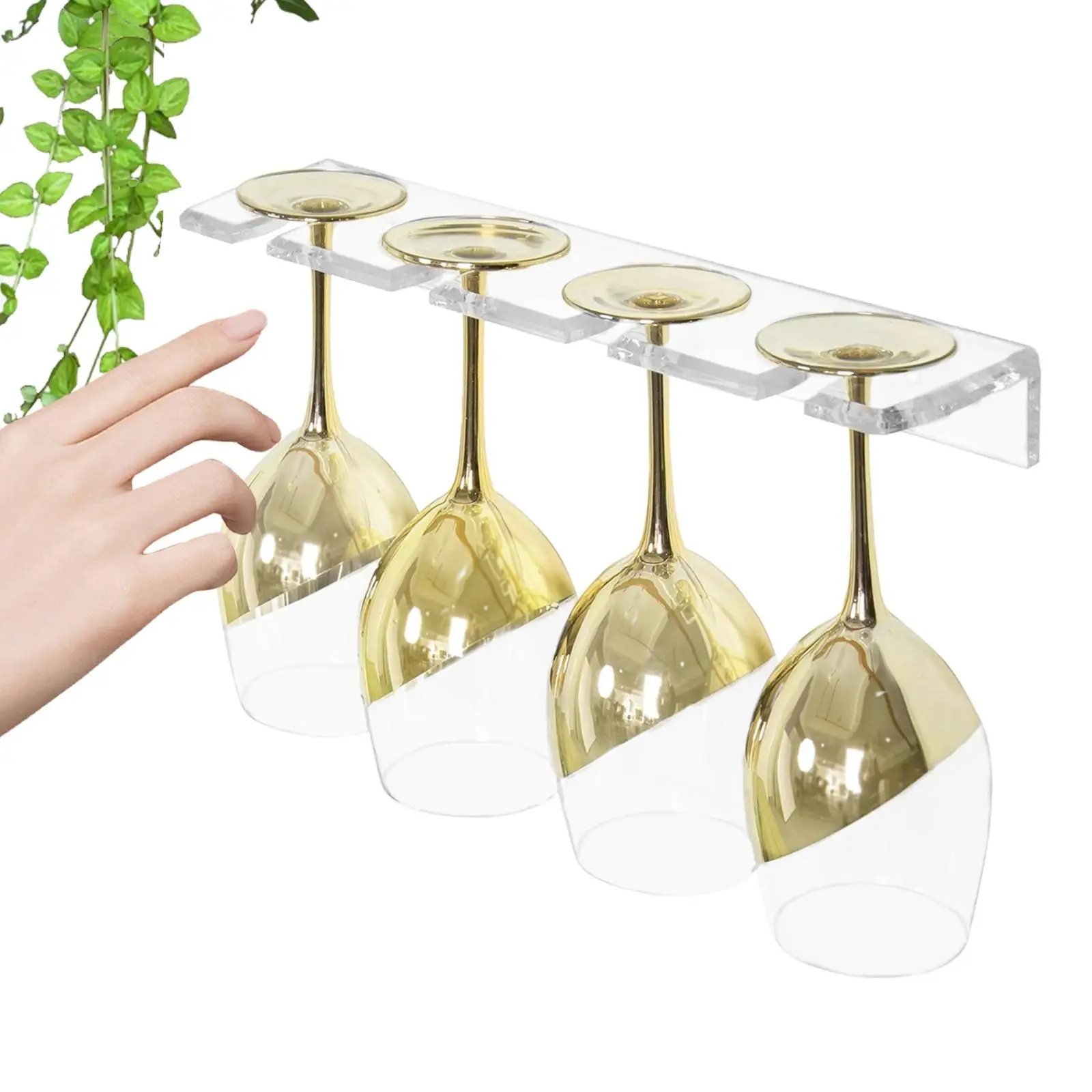 Stemware Holder Hanging Organizer Easy Installation Hanging Wine Glass Holder