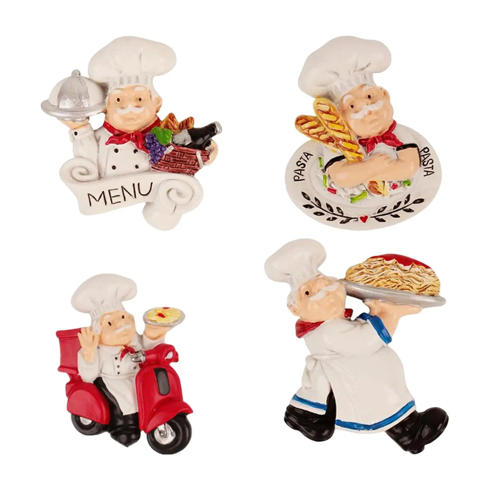 Chef Figurine Statue Fridge Magnet Funny Resin Decoration 3D Refrigerator Magnets Sticker for Home Decor Maps Kitchen