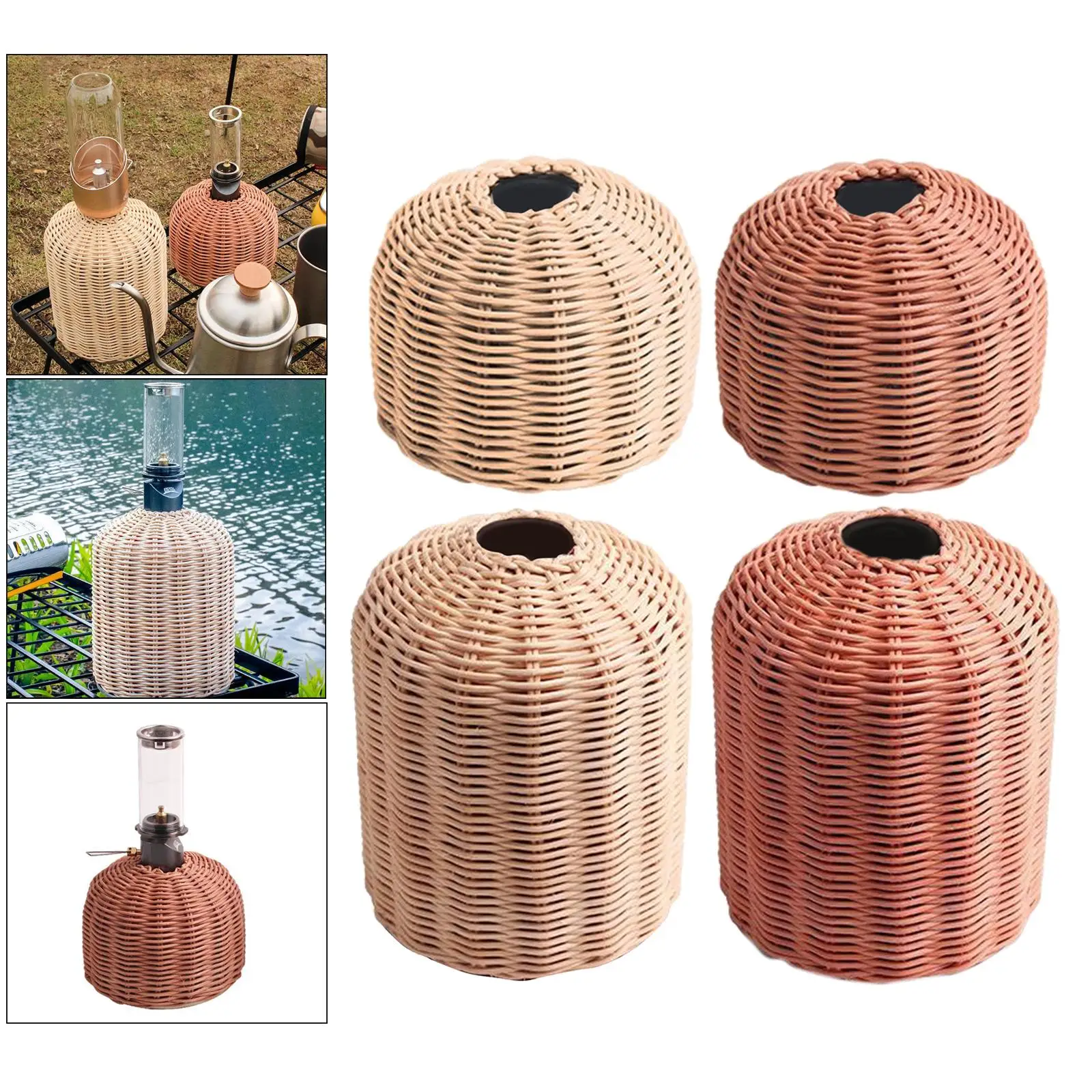 Rattan Handmade Cooking Gas Cylinder Cover Camping Hiking Pouch