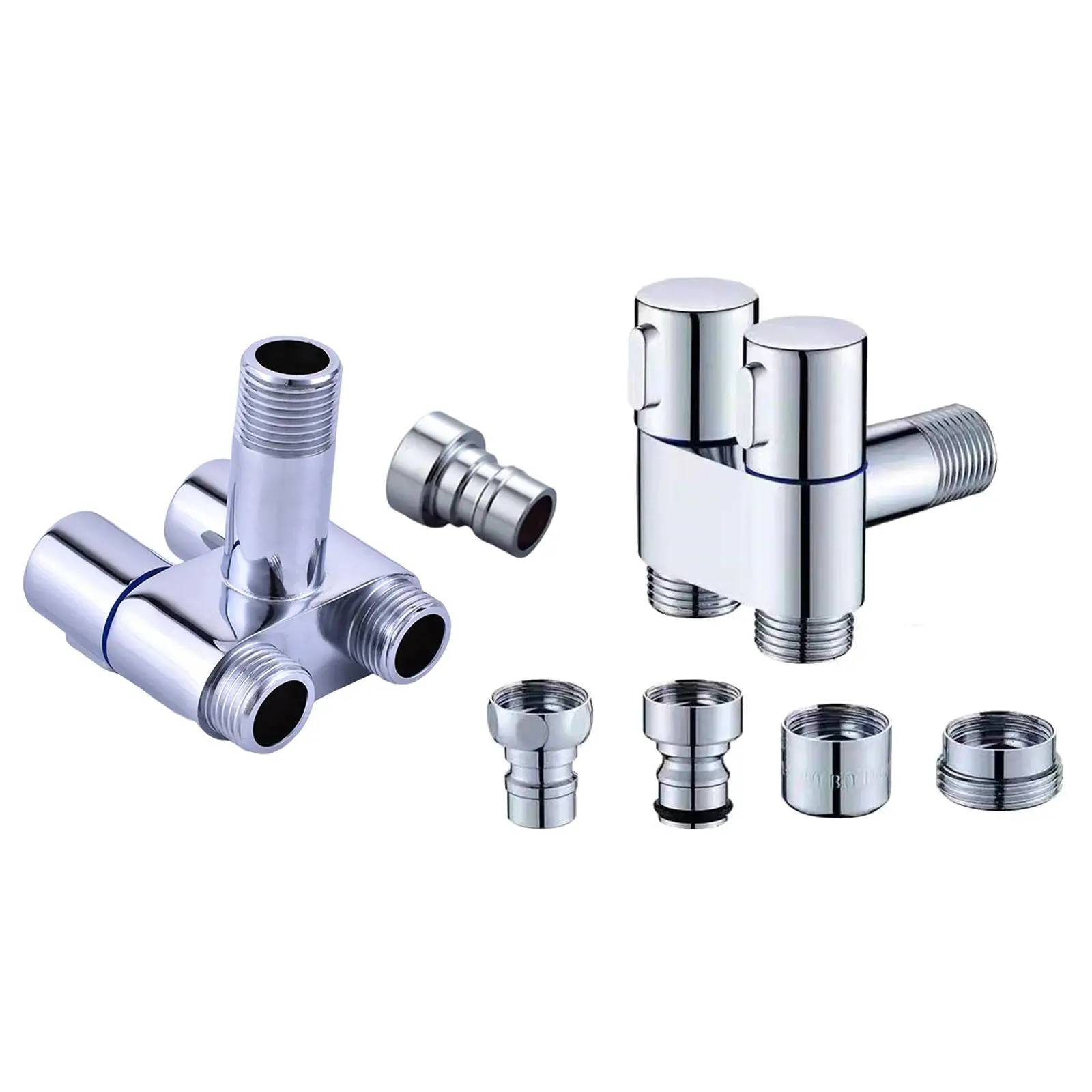 3 Through Angle Stop Valve Hose Connection Faucet Valve G1/2 Thread Filling Valve for Bathroom Cold ,Hot Water Kitchen Bathtub