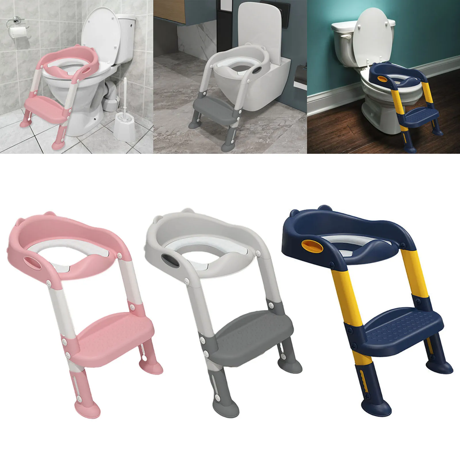 KKCD Camp Chair Folding Stool Baby Toilet Seat Childrens Pedal Adjustable Child Toilet Ladder Chair Toilet Plastic Stool Folding Step Stool color : A 
