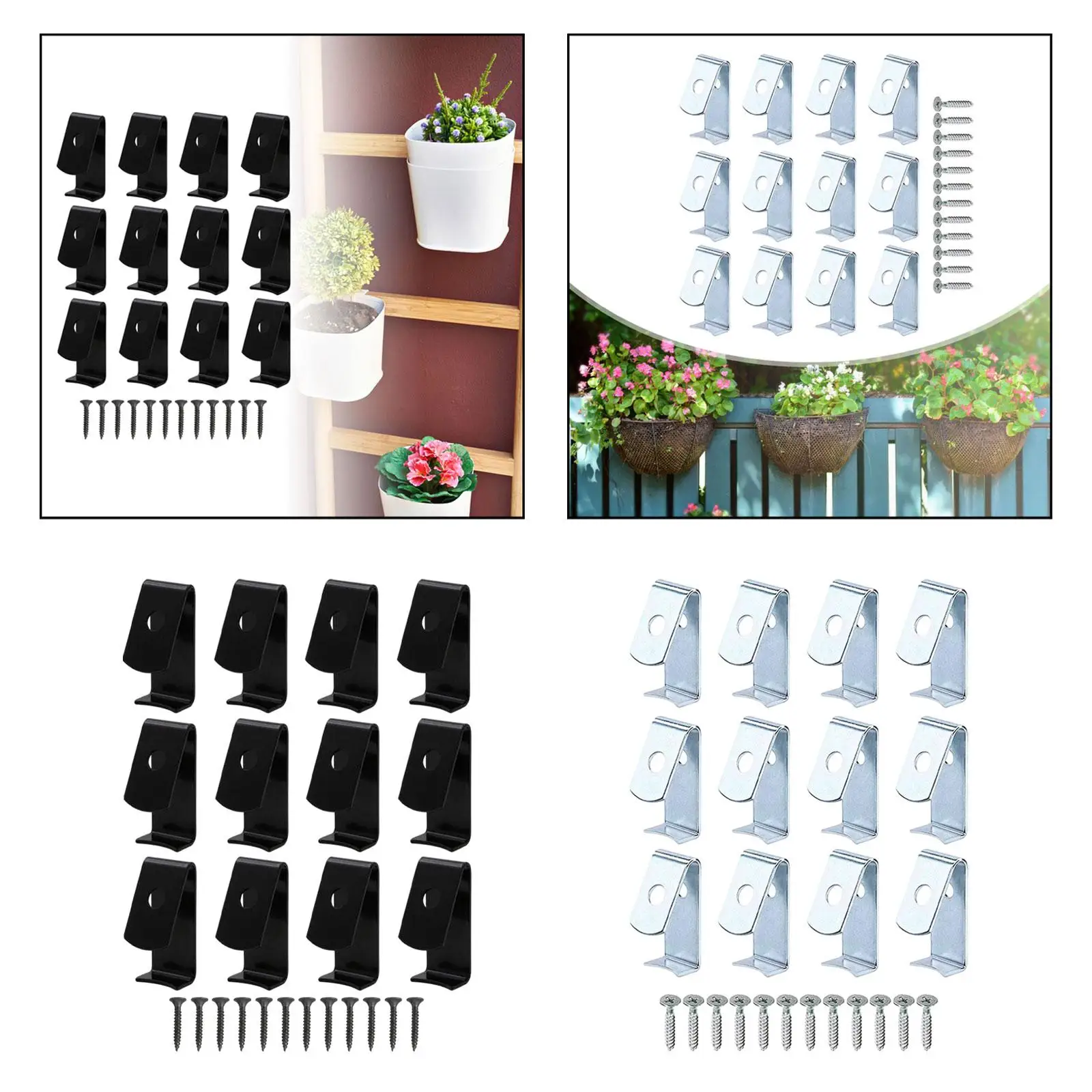 12Pcs Flower Pot Clips Plant Pot Latch Hangers Hook Durable Plant Hangers Outdoor Wall Hook for Wall Backyard Indoor Patio Fence