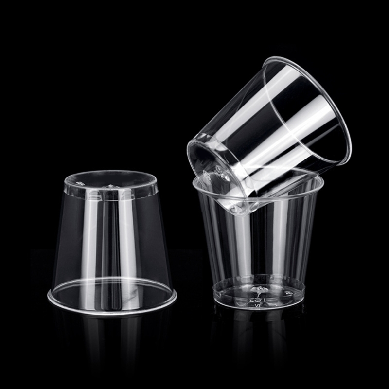 100 Stück wiederverwendbare Schnapsgläser aus Kunststoff, 30 ml, Schnapsbecher für Partys, transparente Schnapsbecher, starke, langlebige Becher für Bankette, Partys – Detail 6