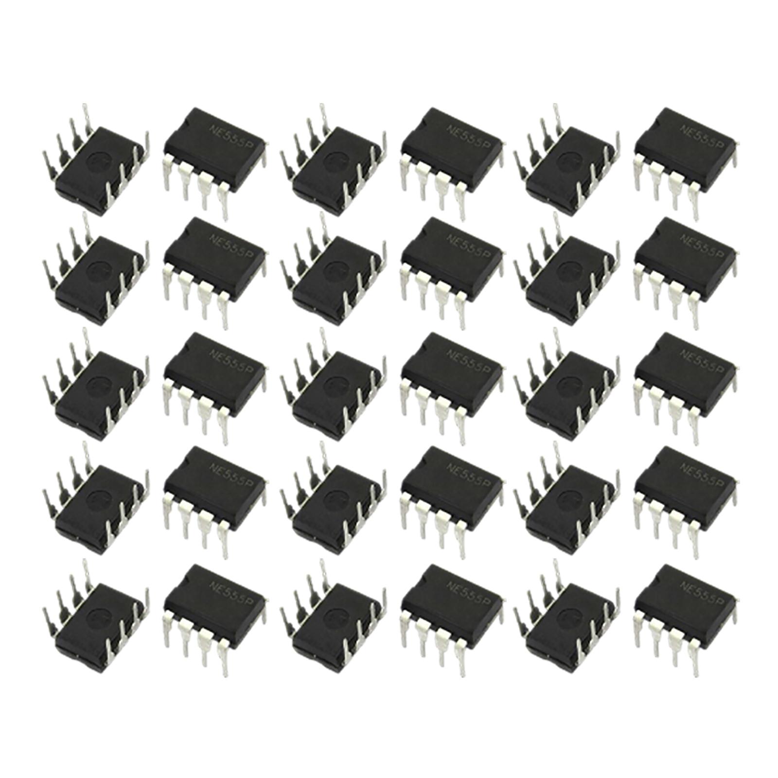 30 Pieces 555 Timer Chip 8Pin Dip Single Precision IC Ne555 Pulse Generator Easy to Install