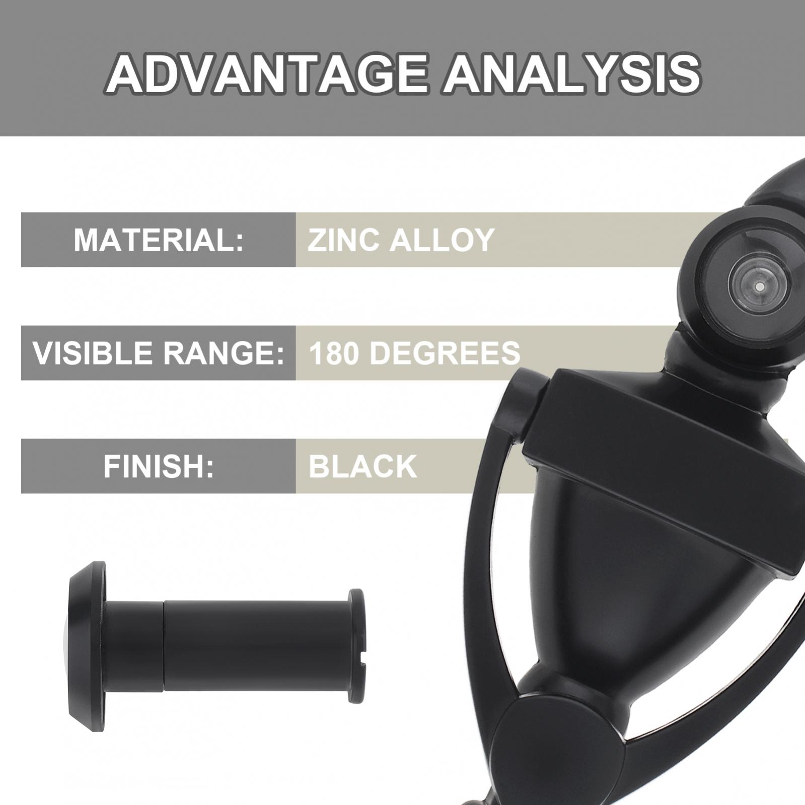 Alta Definição Door Viewer, 1,38in a 1,97in Espessura, Madeira e Aço