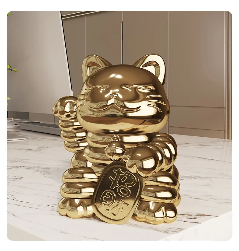 Ceramic Cute Lucky Cat Piggy Bank Creative Ornament Money Saving Storage Box Home Living Room Office Decoration Business Gifts