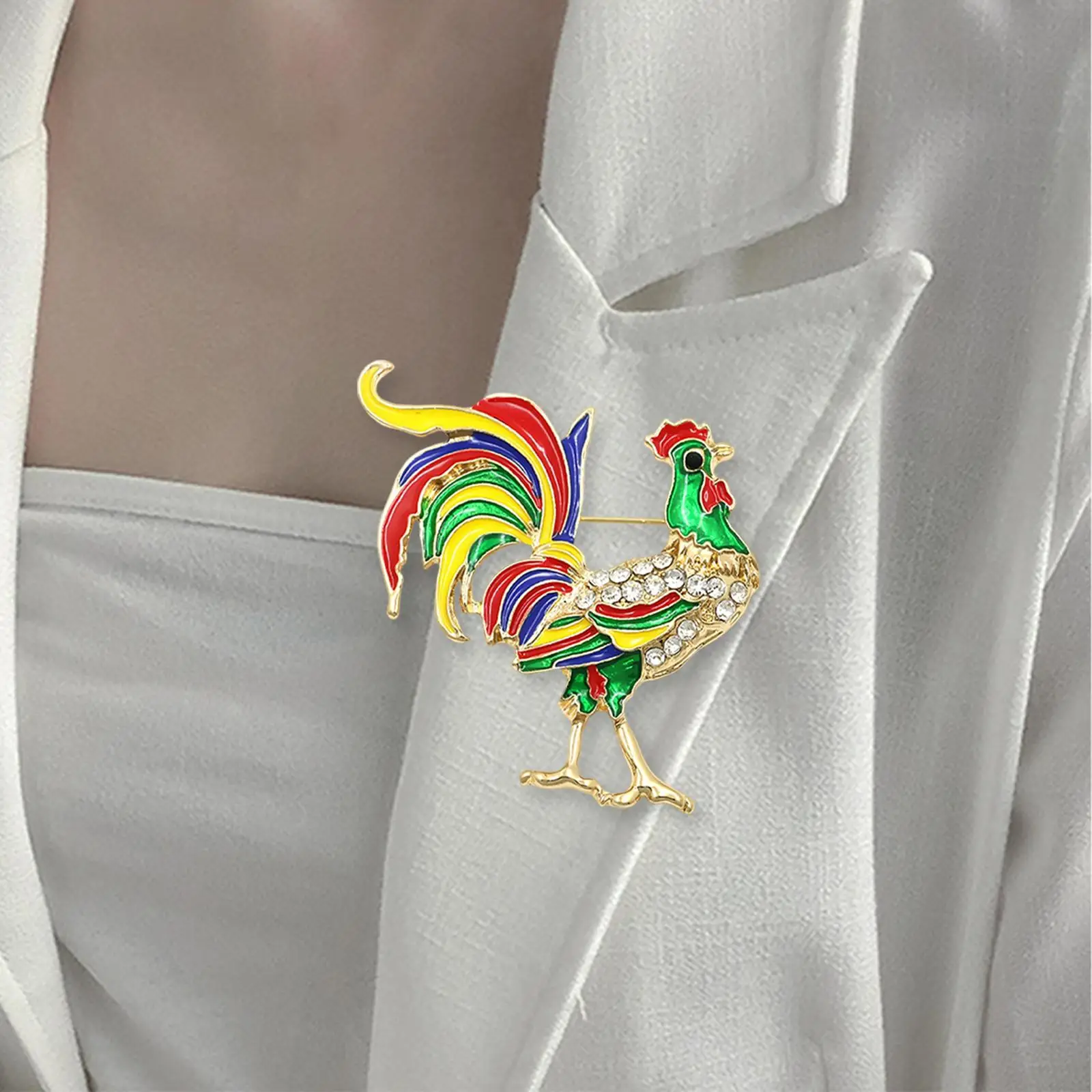 Trendy Brooch Pin Badge Corsage Ornament Decor Dress Accessories Gift Delicate Chicken Lapel Pin for Jackets Coat Shirt Bags Hat