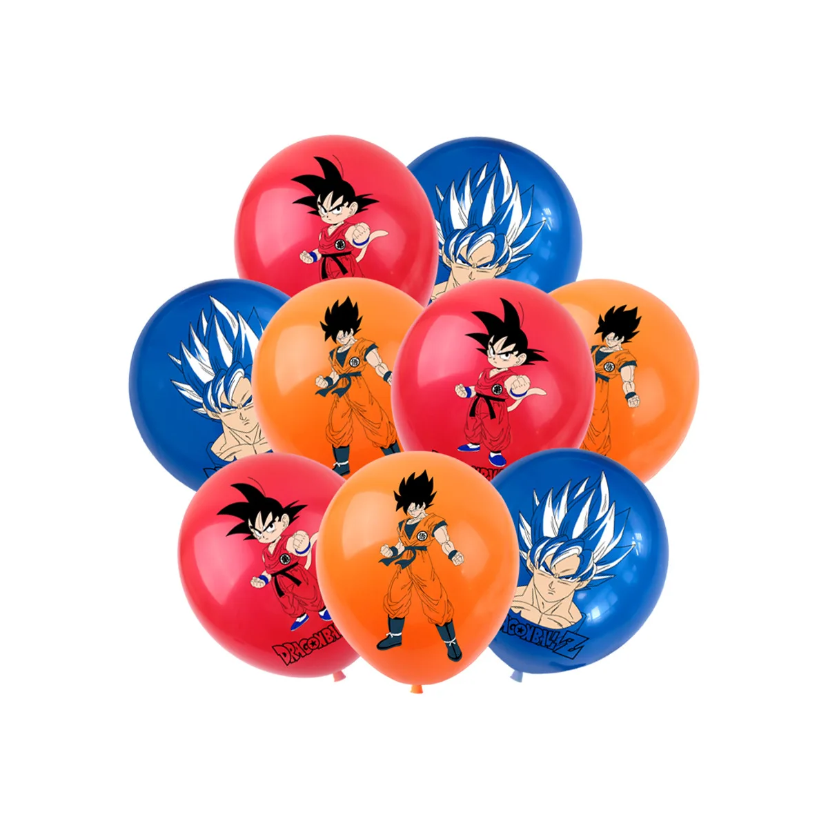 Dragon Ball Z Birthday Party Decoration Anime Tableware Invitation Cards Banner Backdrop Poster Cake Topper Number Balloon Set