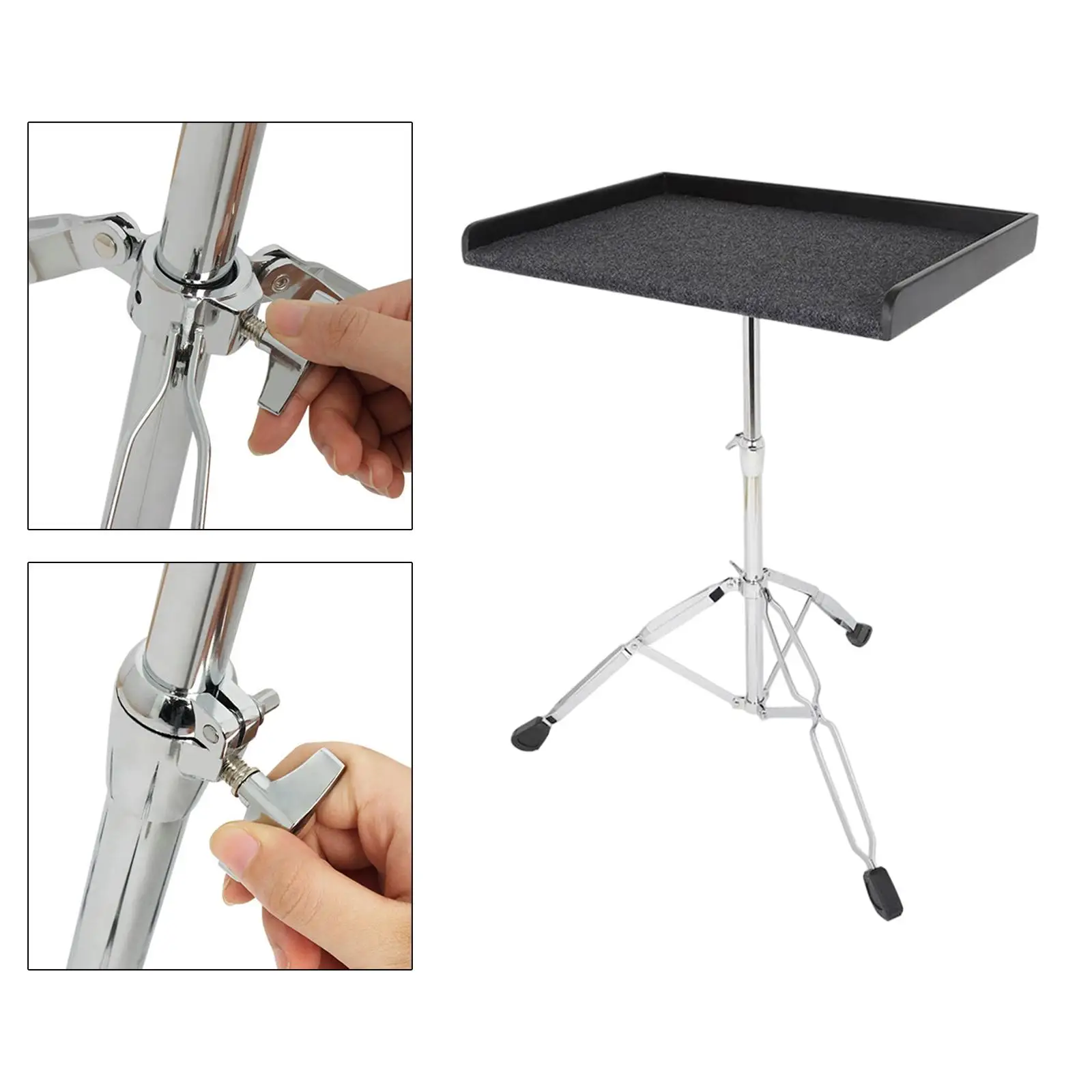 Professional Percussion Table Mount Holder Adjustable Thick EVA Padded DJ Laptop Anti Slip for Studio Easy to Carry Travel