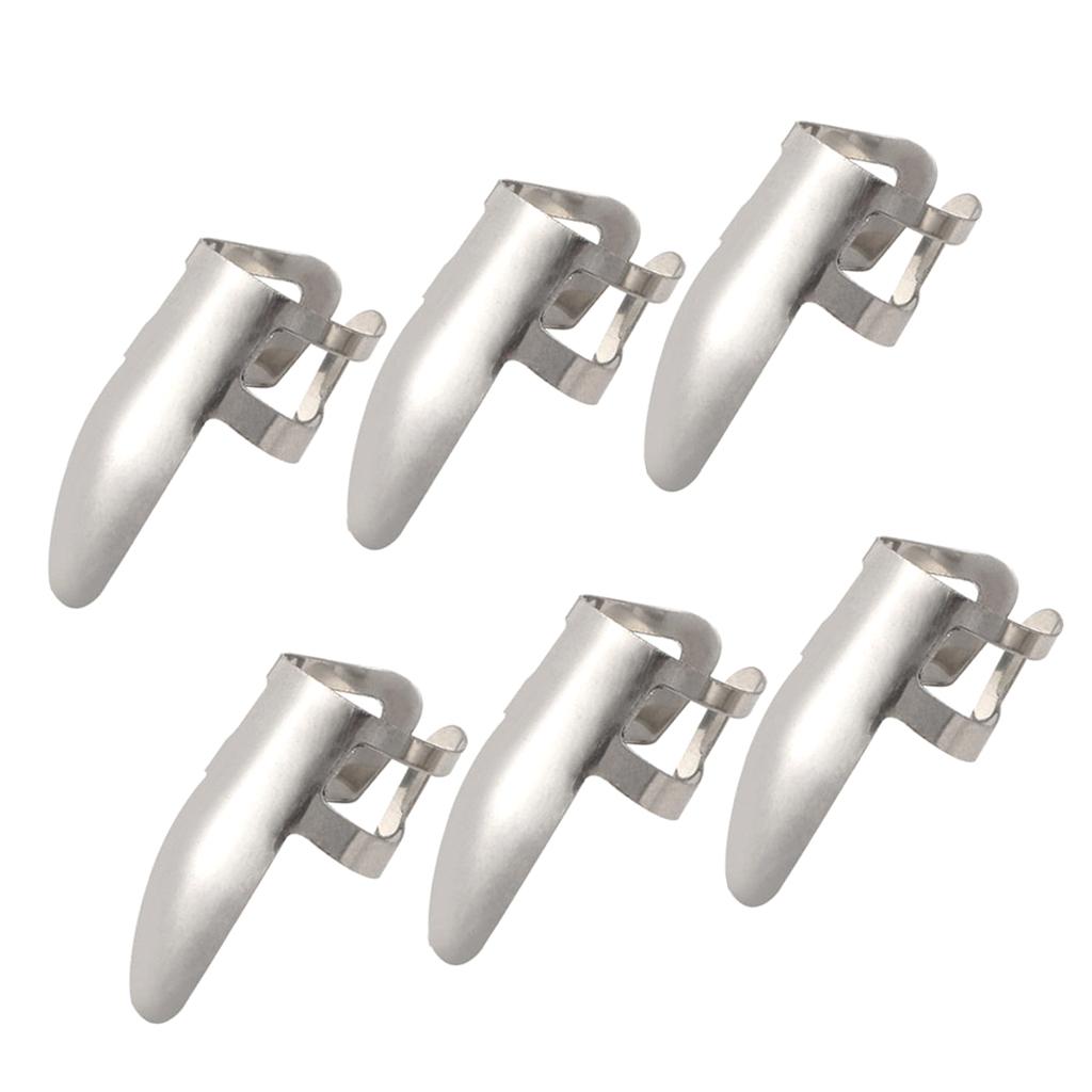 6x Finger Stainless Steel Plectrums Guitar Banjo Ukulele Picks Plectrums Set