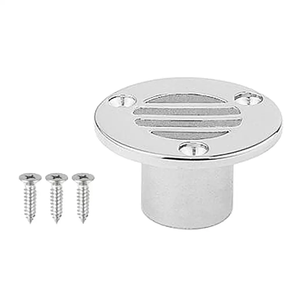 Deck Floor Draining Drains Scupper w/ Installing Screws - Marine Grade 316 Stainless Steel for Boat Ship 1inch