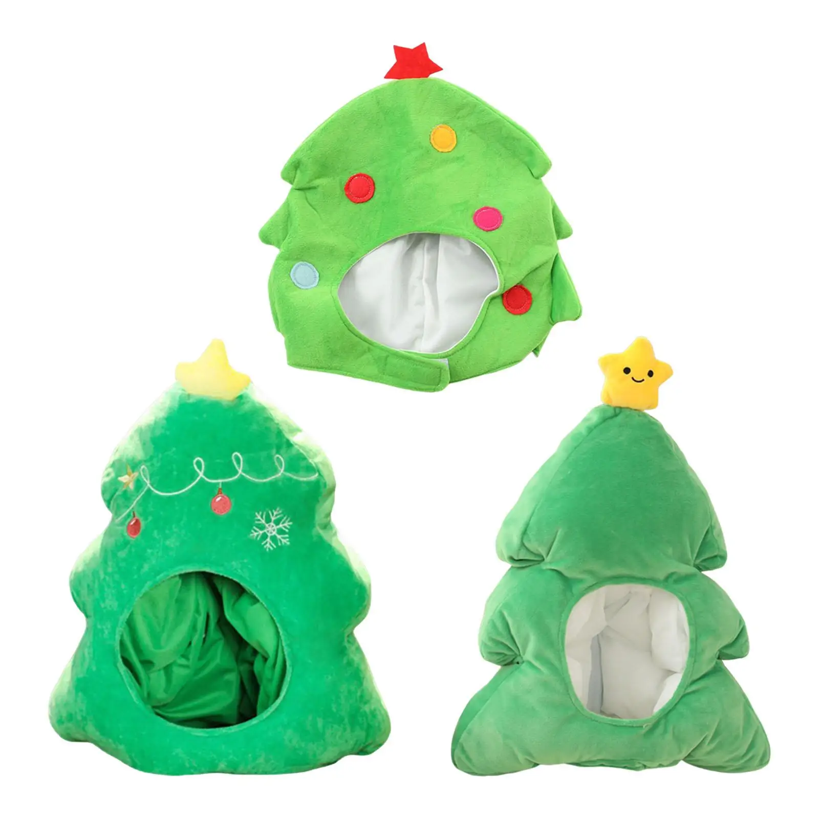 Funny Christmas Tree Plush Hat Cozy Comfortable Creative Gift Unisex Xmas cap for Cosplay Costume Festival Dress up